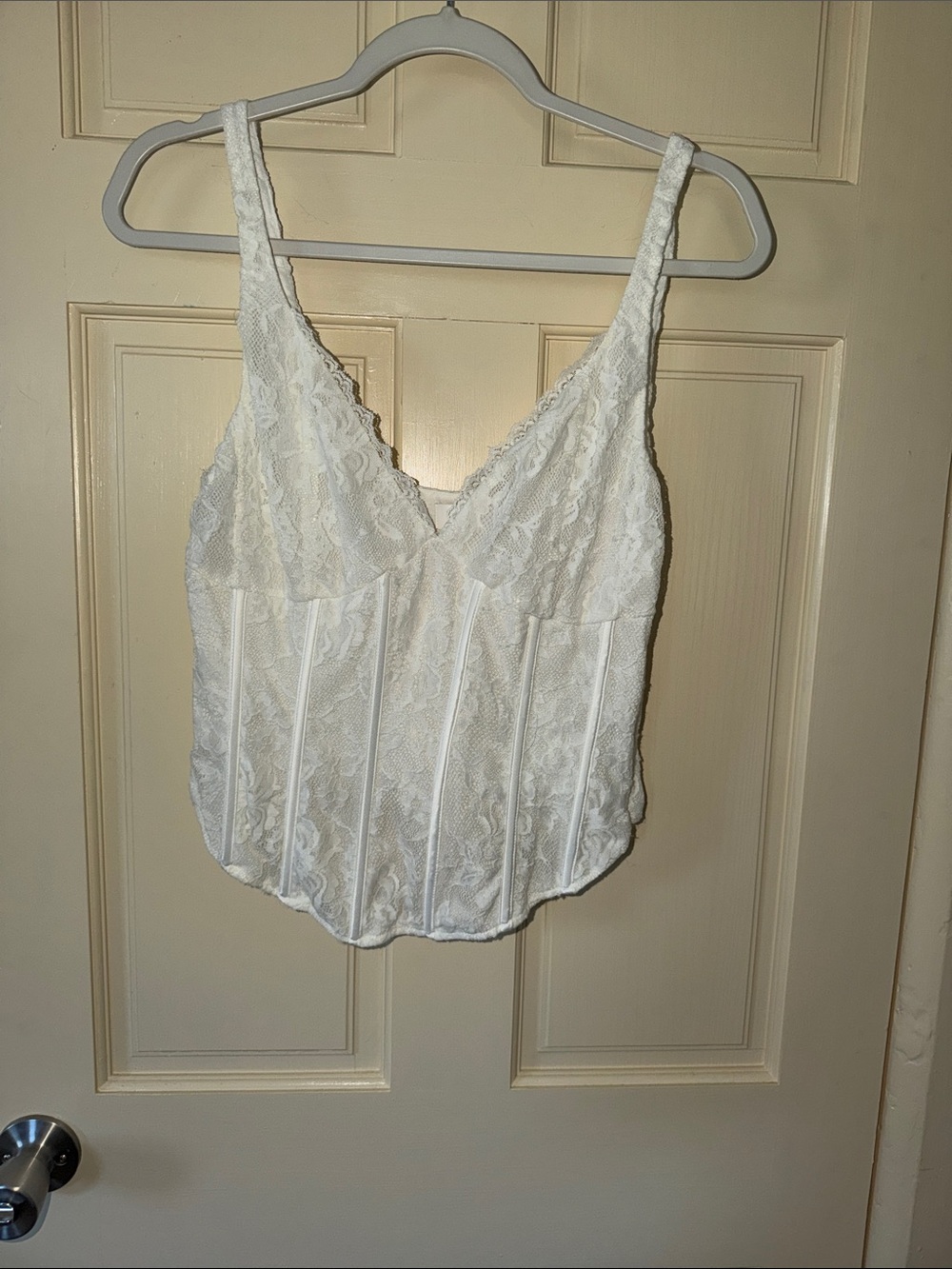 Meshki White Lace Bustier Cami
